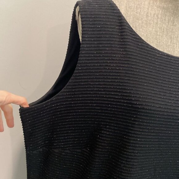 Frank Lyman Black Sleeveless Dress Shimmering Size 18 - Picture 6 of 12